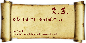 Köböl Borbála névjegykártya